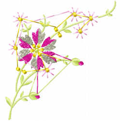 Flowers And Tree Embroidery Design 4